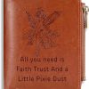 THTCSQ Wallets | Thtcsq Tinkerbell Inspired Gift Leather Wallet All You Need Is Faith Trust And A Little Bit Of Pixie Dust Wallet Fairy Tale Gift Tinkerbell Engraved Personalized Leather Wallet (Tinkerbell)