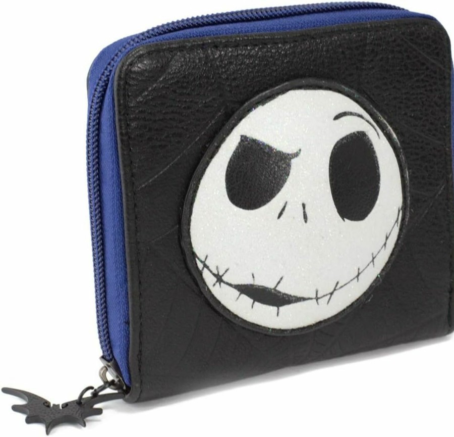 Buckle-Down Wallets | Buckle Down Disney Wallet, Square Zip Around, Nightmare Before Christmas, Jack Skelllington, Black Vegan Leather, 4.5\" X 4.0\"