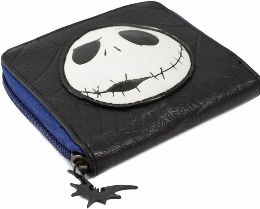 Buckle-Down Wallets | Buckle Down Disney Wallet, Square Zip Around, Nightmare Before Christmas, Jack Skelllington, Black Vegan Leather, 4.5\" X 4.0\"