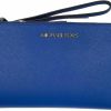 Michael Kors Wallets | Michael Kors Jet Set Travel Double Zip Saffiano Leather Wristlet Wallet (Electric Blue)