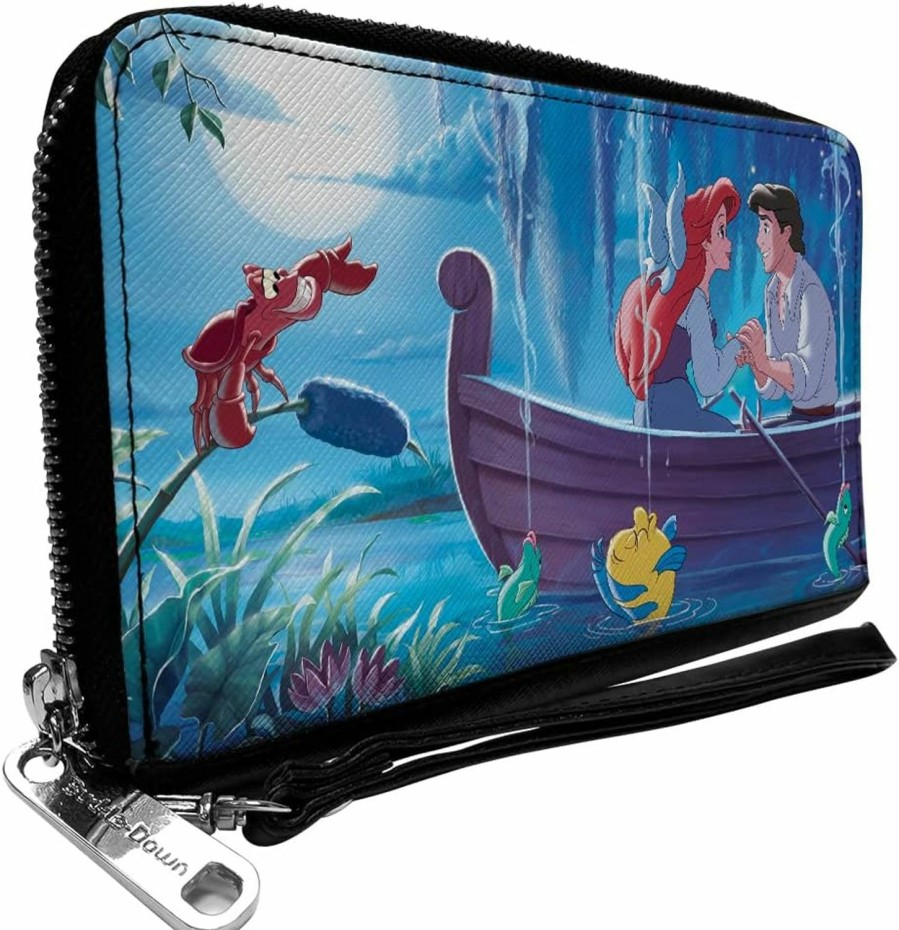 Buckle-Down Wallets | Buckle-Down Disney Wallet, Zip Around, The Little Mermaid Ariel And Eric Kiss The Girl Scene, Vegan Leather