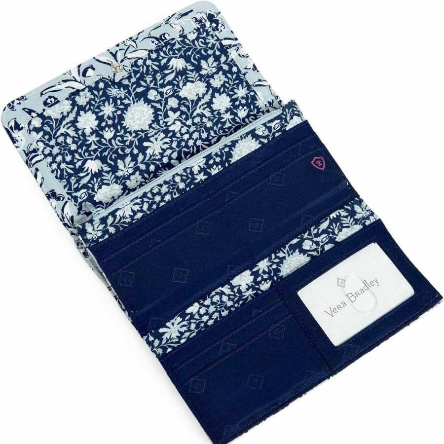 Vera Bradley Wallets | Vera Bradley Women'S Cotton Trifold Clutch Wallet With Rfid Protection