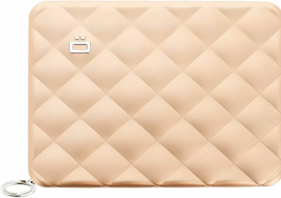 OGON -DESIGNS- Wallets | Ogon -Designs- Quilted Passport Aluminum Wallet Large Capacity Passport Size - Clutch Organizer - Women'S Rfid Blocking Wallet - Rose Gold