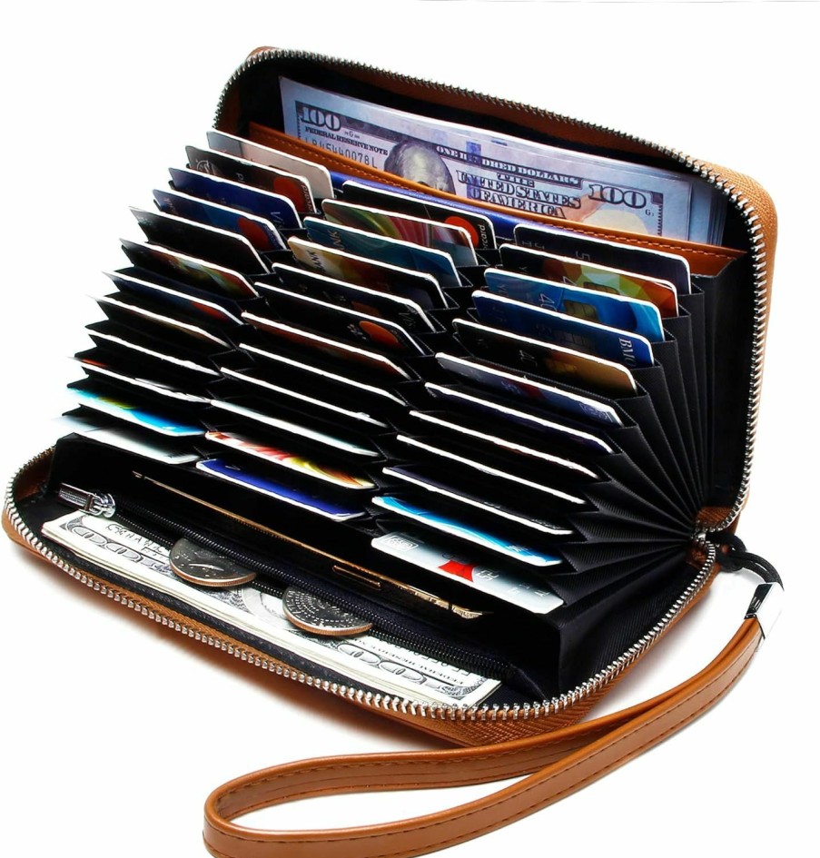 FEITH&FELLY Wallets | Feith&Felly Large Capacity Credit Card Wallet - Leather Secure Rfid Wallet For Women 36 Slots