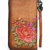 AEGGEAI Wallets | Aeggeai Embossing Purses For Women, Genuine Leather Long Wallet Vintage Floral Zipper Clutch Large Capacity (Brown)