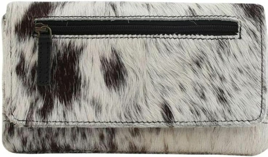 Myra Bag Wallets | Myra Bag Cookie Crunch Leather And Cowhide Wallet Lightweight,Spacious Upcycled Cowhide & Leather S-2715