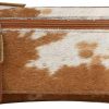 Myra Bag Wallets | Myra Bag Wildfire Leather And Cowhide Wallet Upcycled Cowhide & Leather S-2714,Lightweight