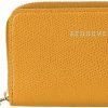 Senreve Wallets | Senreve Card Wallet, 100% Genuine Italian Leather Women'S Zip-Around Wallet, Pebbled Tumeric Yellow