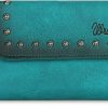 Wrangler Wallets | Wrangler Wallet For Women Slim Trifold Studded Accents Key Chain Wallet Vegan Leather Wg64-W001Tq