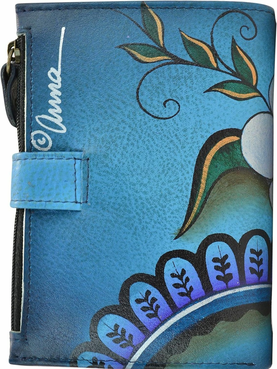 Anuschka Wallets | Anna By Anuschka Women'S Hand Painted Genuine Leather Ladies Wallet - Denim Paisley Floral