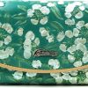 ArtsEye Wallets | Artseye Peach Blossom Embossed Genuine Leather Trifold Wallet (Green)