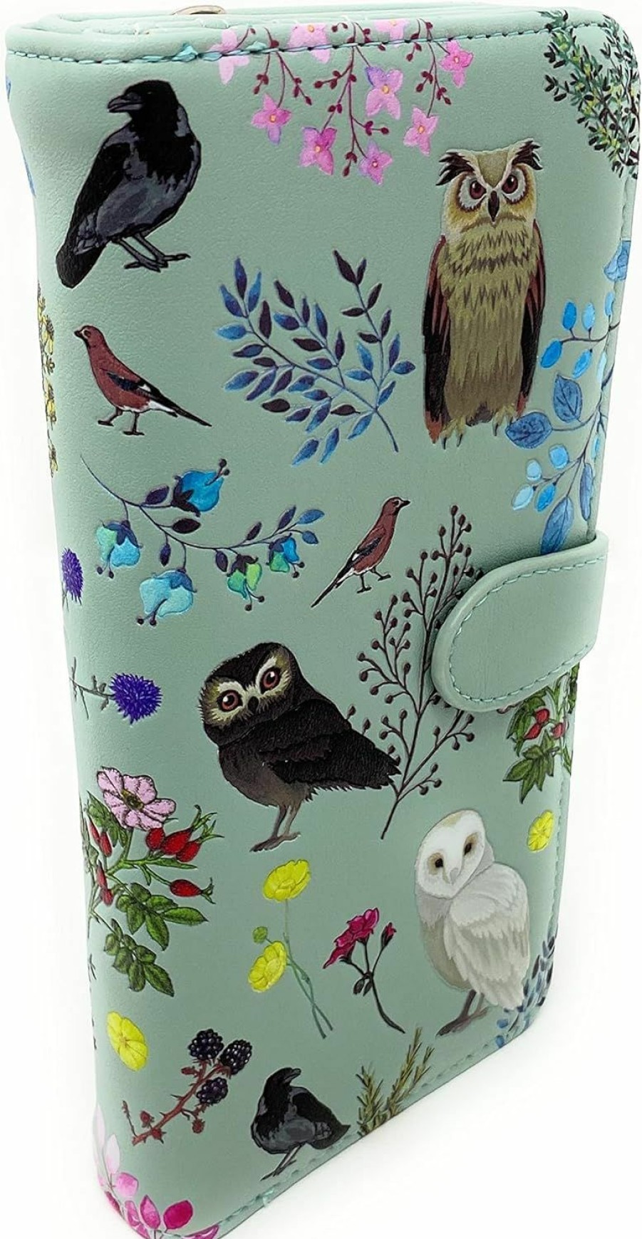 Shag Wear Wallets | Shag Wear Wild Bird Owl Large Wallet For Women And Teen Girls Vegan Faux Leather 7\" Mint Green