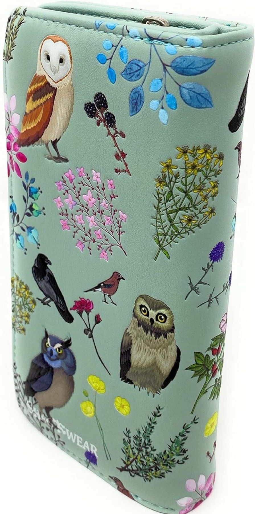 Shag Wear Wallets | Shag Wear Wild Bird Owl Large Wallet For Women And Teen Girls Vegan Faux Leather 7\" Mint Green