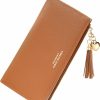 KOTORA Wallets | Kotora Womens Slim Wallet Girls Thin Wallets Pretty Mini Long Card Holder Small Tiny Clutch Zip Purse Love Pendant Tassels Billfold (Yellow)