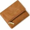 SUMGOGO Wallets | Sumgogo Small Wallets For Women Credit Card Holder Trifold Wallet Leather Slim Zip Pocket Coin Purse (Brown)