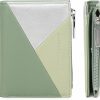 sonluk Wallets | Sonluk Small Wallets For Women Leather Bifold Slim Zipper Wallet Ladies Credit Card Holder Coin Purse Mini Wallet With Id Window(Green)