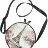 ALAZA Wallets | Alaza Art Paris Eiffel Tower Painting Round Crossbody Bag Canvas Messenger Purse