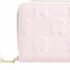 Sunwel Fashion Wallets | Sunwel Fashion Women Pom Pom Small Wallet With Bunny Embossed Id Window Zipper Coin Purse (Pink)