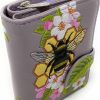 Shag Wear Wallets | Shag Wear Bumble Bee Tattoo Small Fashion Wallet For Women Vegan Faux Leather Lavender 4.5\"