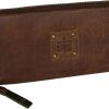 STS Ranchwear Wallets | Sts Ranchwear Women'S Distressed Brown Leather Baroness Bi-Fold Zip Wallet