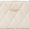 Kate Spade New York Wallets | Kate Spade Carey Smooth Quilted Leather Medium Compact Bifold Wallet (Parchment)