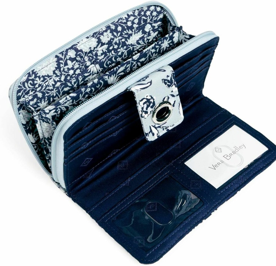 Vera Bradley Wallets | Vera Bradley Women'S Cotton Turnlock Wallet With Rfid Protection