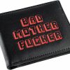 Miramax, LLC Wallets | Officially Licensed Black/Red Embroidered Bad Mother Leather Wallet