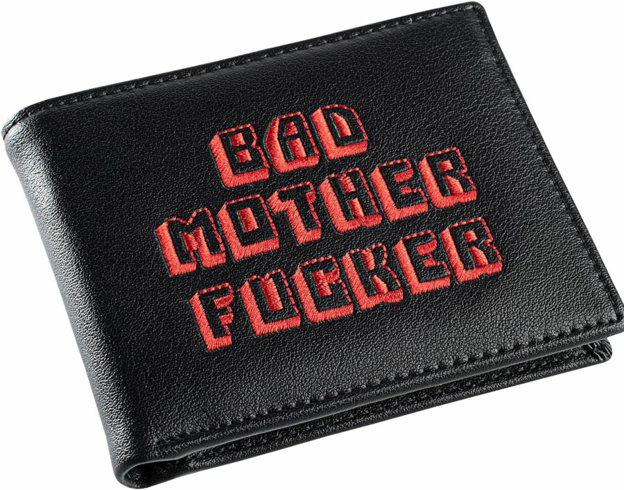 Miramax, LLC Wallets | Officially Licensed Black/Red Embroidered Bad Mother Leather Wallet