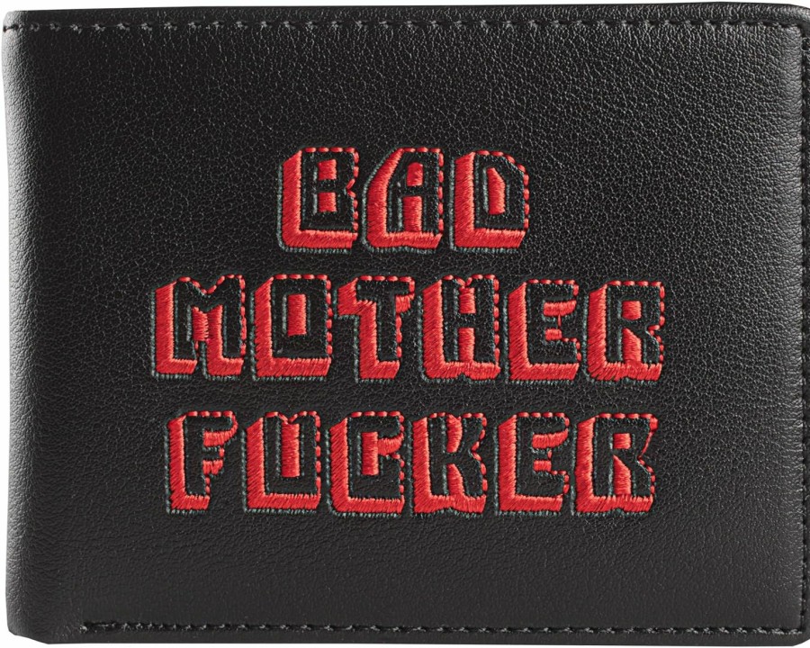 Miramax, LLC Wallets | Officially Licensed Black/Red Embroidered Bad Mother Leather Wallet