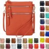 Solene Wallets | Solene Women'S Crossbody Bag Multi Zipper Pockets With Detachable Wristlet, Lightweight Travel Purse, Cell Phone Purses