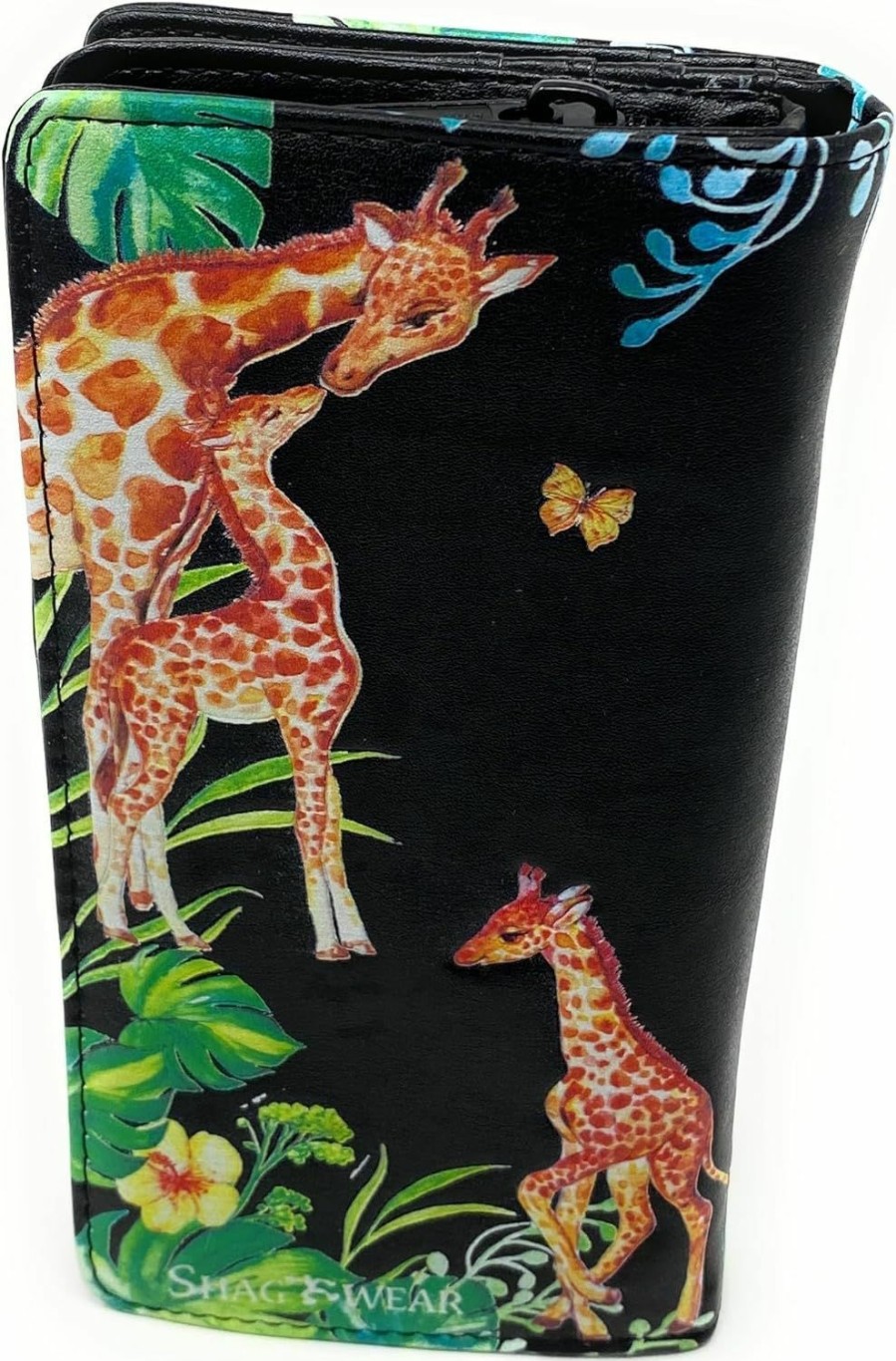 Shag Wear Wallets | Shag Wear Giraffe Tower Large Wallet For Women 7\" Black