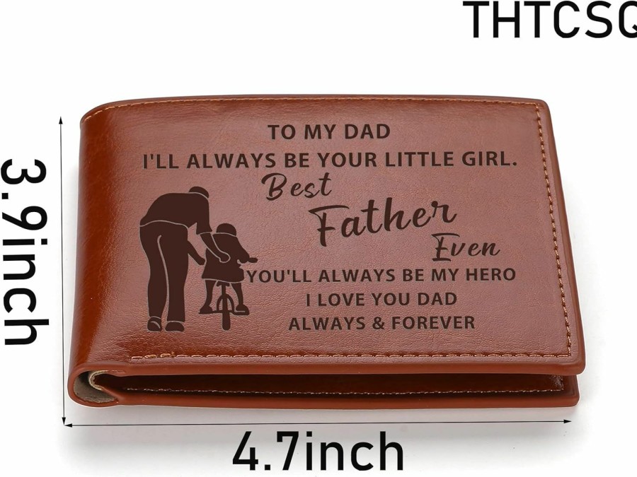 THTCSQ Wallets | Thtcsq To My Dad Leather Wallet Always Remember You'Re Braver Than You Believe Leather Wallet Birthday Christmas Gift Father'S Day Gifts For Dad (Always Remember Dad)