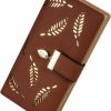 Sweet Cute Chocolate Wallets | Sweet Cute Chocolate Women'S Long Leaf Bifold Wallet Leather Card Holder Purse Zipper Buckle Elegant Clutch Wallet Handbag For Women - Pink