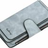 Lezcoan Wallets | Women'S Long Leather Wallet Rfid Blocking Cash Id Credit Card Holder For Women Ladies Soft Clutch Wallet With Zipper Coin Pocket Fashion Purse (Dark Gray)