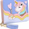 UTO Wallets | Uto Wallet For Girls Cute Unicorn Leather Vegan Small Women Tassel Rainbow Pendant Card Holder Kawaii Coin Purse