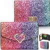 Tlence Wallets | Tlence 2 Pack Sequins Small Wallet, Glitter Cross Buckle Mini Wallet, Multicolor Short Trifold Wallet, Bling Card Coins Holder, Pu Leather Patchwork Compact Purse For Women Girls