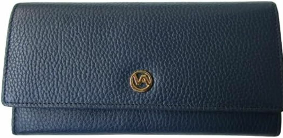 Generic Wallets | Vera Pelle Womens Wallet Blue 14 Cards Made In Italy Italian Leather