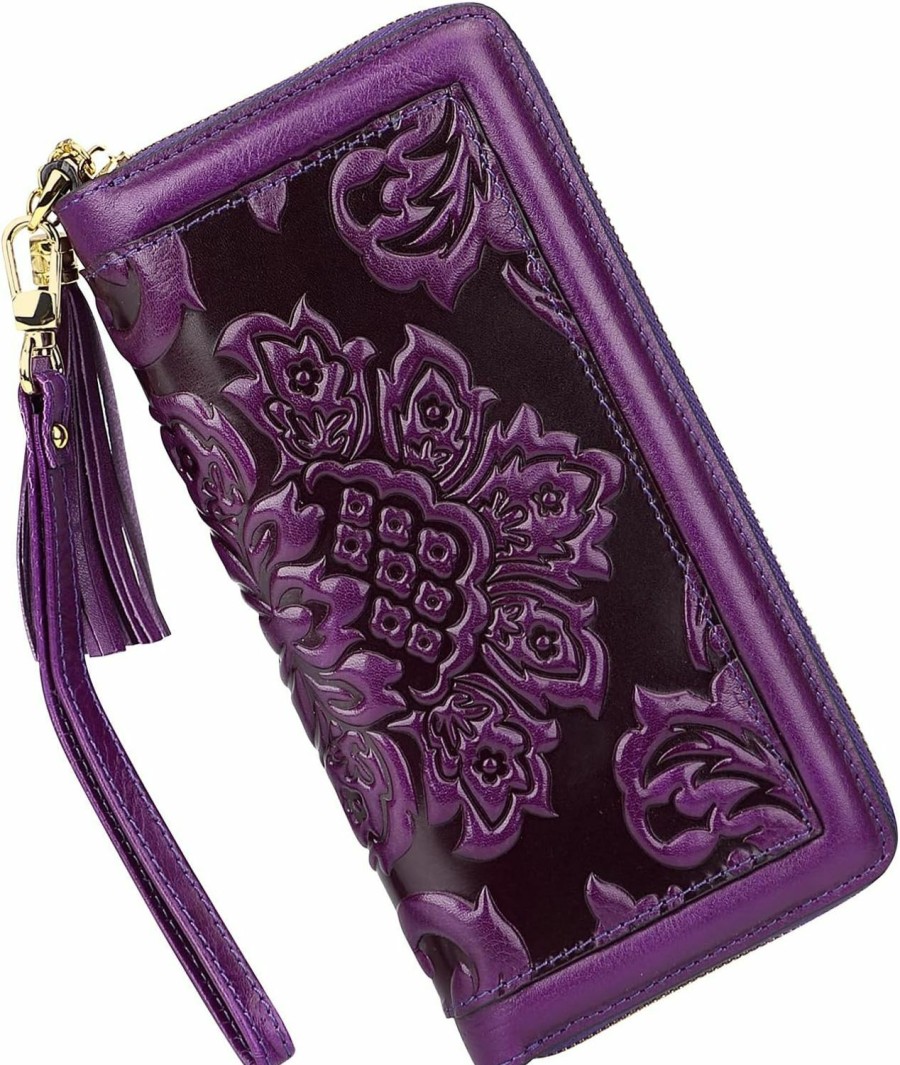 PIJUSHI Wallets | Pijushi Leather Wallets For Women Floral Wristlet Wallet Card Holder Purse