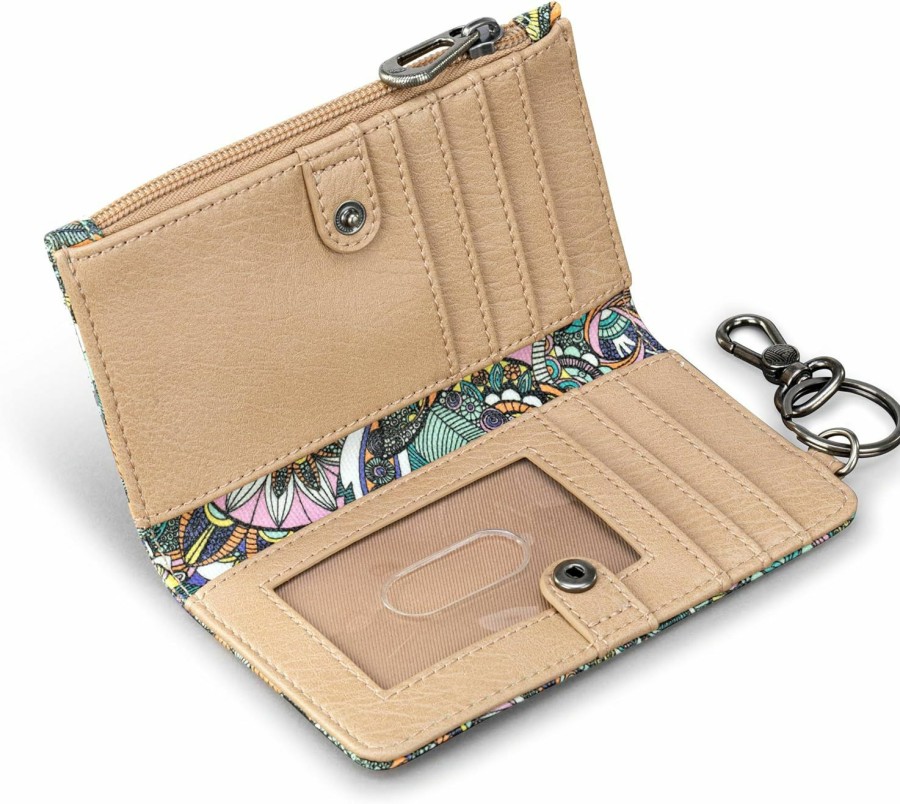 Sakroots Wallets | Sakroots Encino Slim Wallet In Coated Canvas, Pin Snap Closure, Mint Spirit Desert