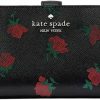 Kate Spade New York Wallets | Kate Spade New York Madison Rose Toss Medium Compact Bifold Wallet Floral (Black Multi)