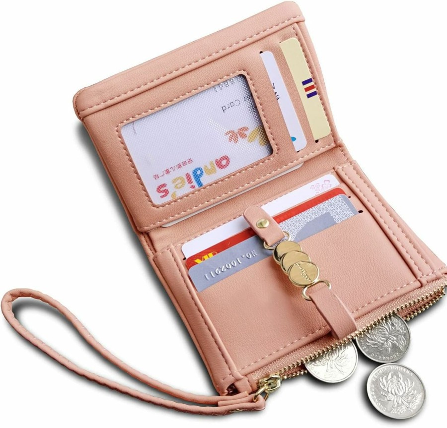 TOPKULL Wallets | Topkull Wallets For Women Small Rfid Bifold Ladies Wallets Wristlet Change Purse For Card Coin With Wrist Strap