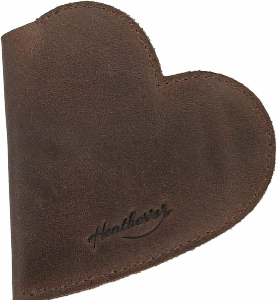 Heather's Wallets | Heather'S, Heart Shape Coin Purse Handmade From Full Grain Leather (Bourbon Brown)