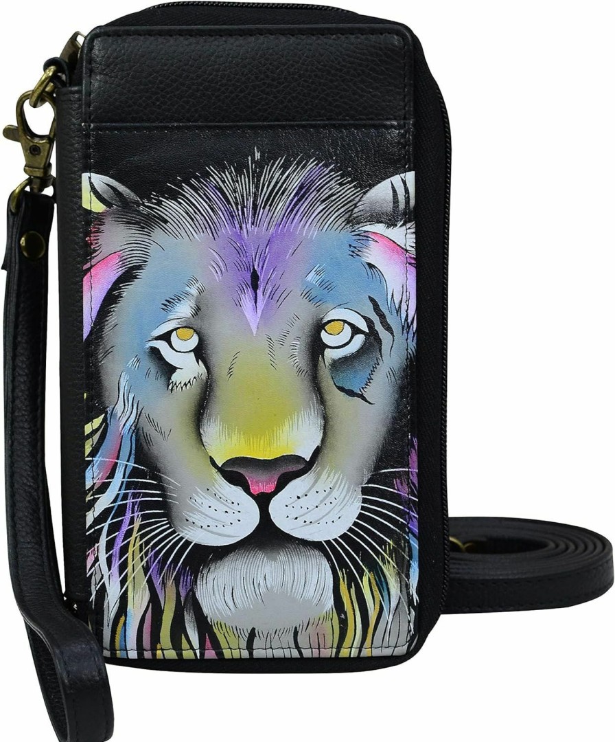 Anna by Anuschka Wallets | Anna By Anuschka Women'S Hand-Painted Genuine Leather Smartphone Case & Wallet - Lion Pride