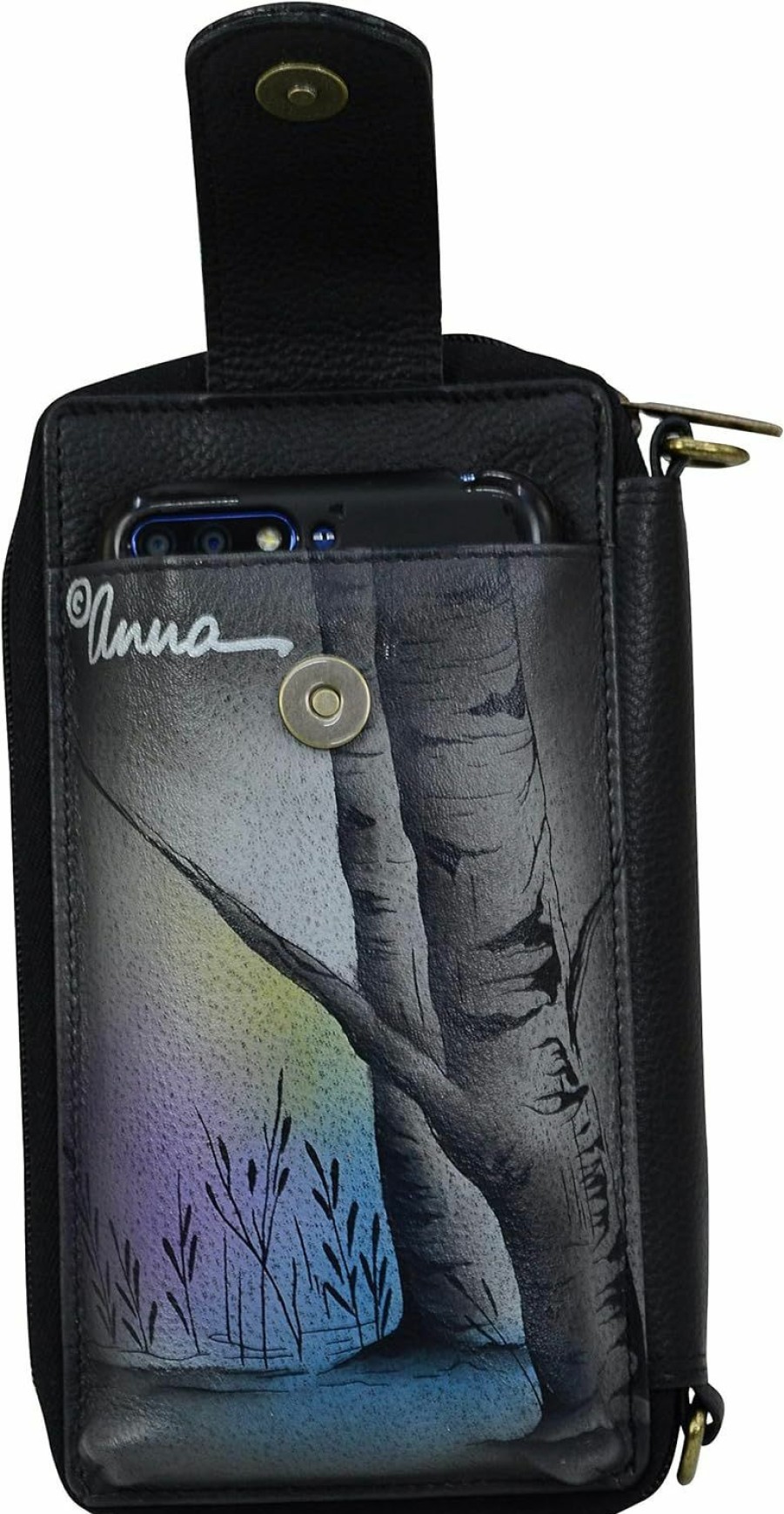 Anna by Anuschka Wallets | Anna By Anuschka Women'S Hand-Painted Genuine Leather Smartphone Case & Wallet - Lion Pride