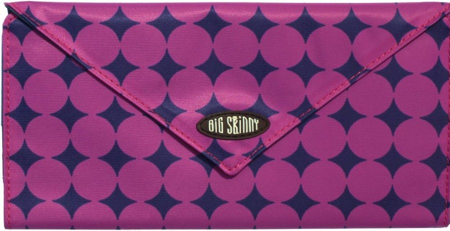 Big Skinny Wallets | Big Skinny Slimvelope Plum Dot Tri Fold Checkbook, Purple, One Size