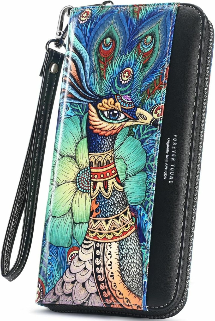 APHISON Wallets | Aphison Women Wallets Large Capacity Clutch Purse For Women Ladies Wallet Clearance Credit Card Holder Womens Rfid Wallet Moon Cute Cow Cat Elephant Fox Cell Phone Purse