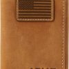 ARIAT Wallets | Ariat Trifold Wallet Usa Flag Patch, Medium Brown, One Size