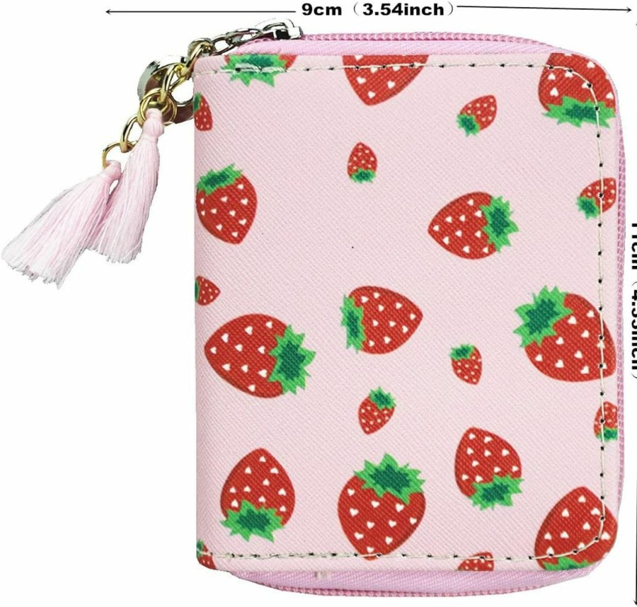 MayeBridge Wallets | Mayebridge Women Zipper Wallets Cute Strawberry Wallet Purse Zipper Around Wallet Pu Leather Purse For Girls Women (Strawberry)