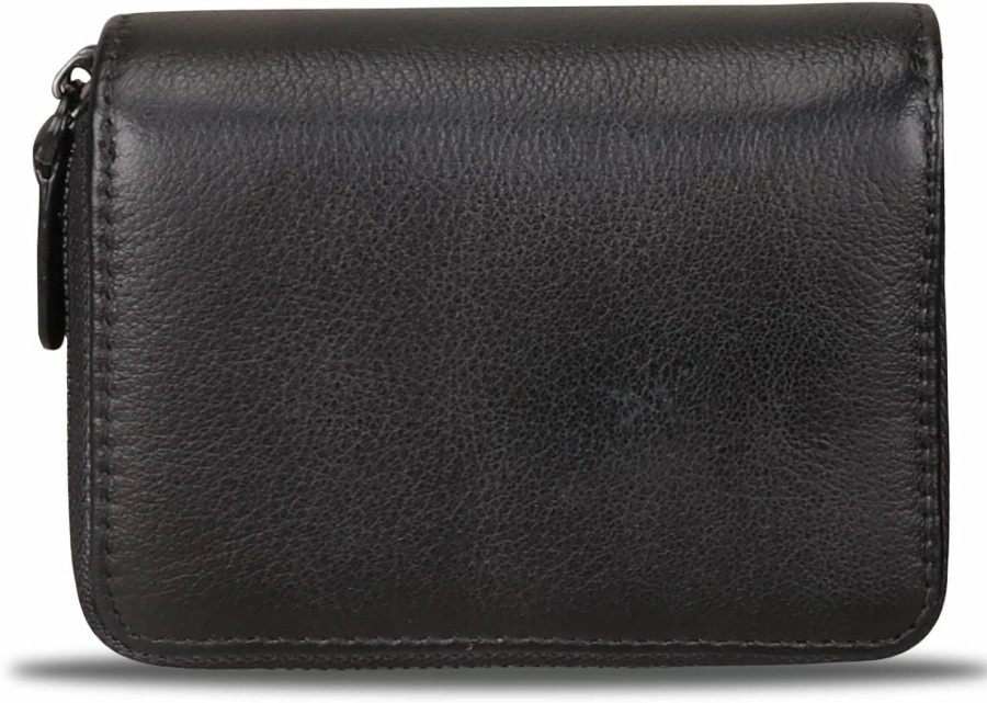 LRTO Wallets | Lrto Genuine Leather Small Purse Wallet For Women Rfid-Blocking Handmade Clutch Wallets Money Clip Card Organizer Coin Pouch (Black)