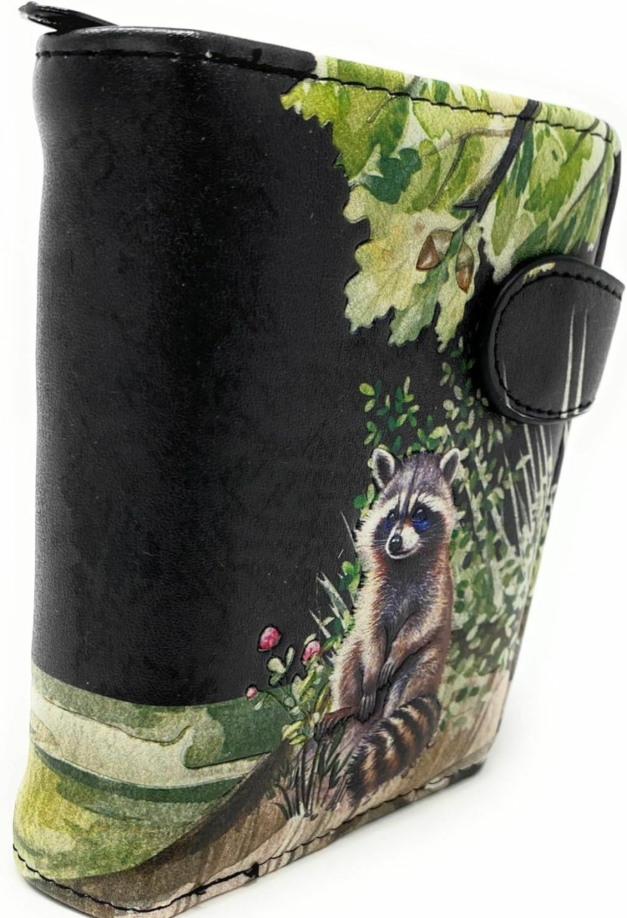 Shag Wear Wallets | Shag Wear Raccoon Family Small Animal Wallet For Women And Teen Girls Vegan Faux Leather Black 4.5\"